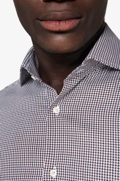 Camicia pied de poule marrone
