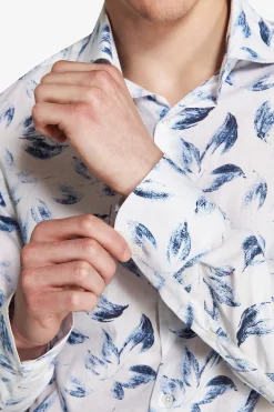 Camicia stampa all over blu