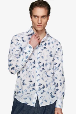 Camicia stampa all over blu