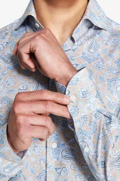 Camicia stampa all over tortora
