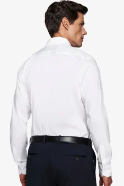 Camicia stretch unita bianca slim