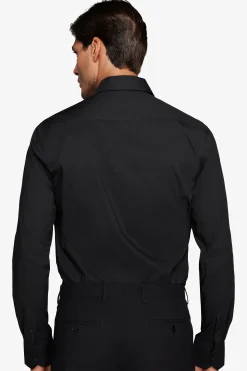 Camicia stretch unita nera slim