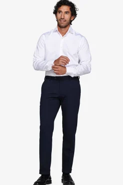 Camicia unita twill bianca slim