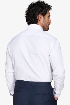 Camicia unita twill bianca slim