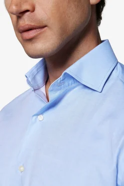 Camicia unita twill celeste slim
