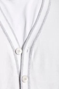 Cardigan profili rigati DNJ crema