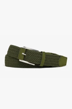 Cintura sportiva elastica intrecciata verde