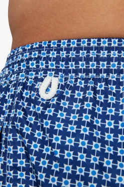 Costume da bagno stampa geometrica blu
