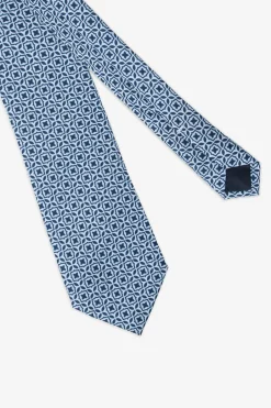 Cravatta disegno geometrico blu