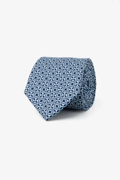 Cravatta disegno geometrico blu