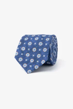 Cravatta disegno geometrico blu