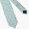 Cravatta jacquard fantasia fiori menta