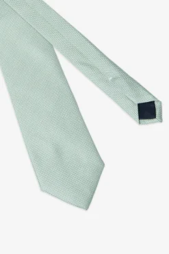 Cravatta jacquard fantasia geometrica verde