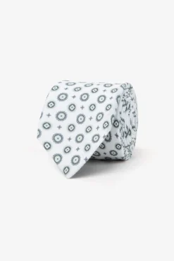 Cravatta jacquard geometrico grigia