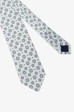 Cravatta jacquard geometrico grigia