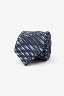 Cravatta jacquard micro cerchio blu