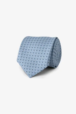 Cravatta jacquard micro fantasia celeste