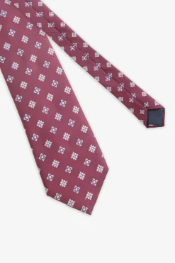 Cravatta jacquard micro fantasia bordeaux
