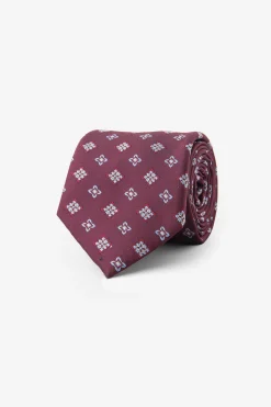 Cravatta jacquard micro fantasia bordeaux