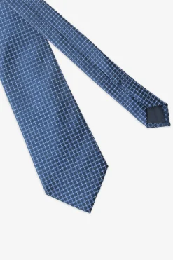Cravatta jacquard micro fantasia blu