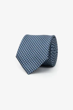 Cravatta jacquard microfantasia azzurro