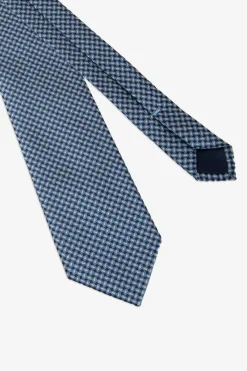 Cravatta jacquard microfantasia azzurro