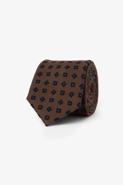 Cravatta jacquard micro fiore moro