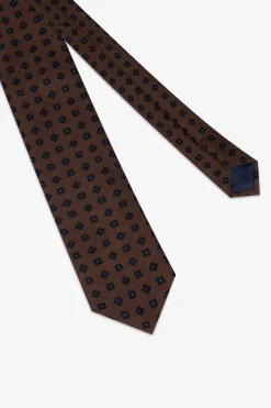 Cravatta jacquard micro fiore moro