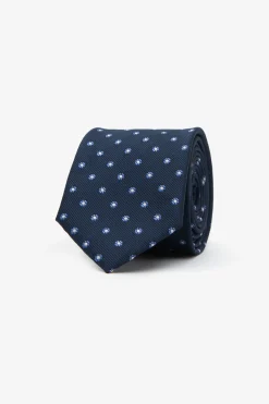 Cravatta jacquard microfiore all over blu