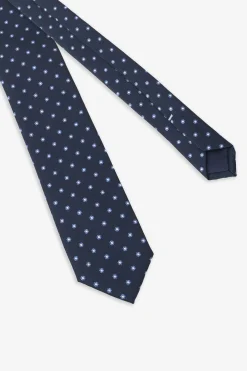 Cravatta jacquard microfiore all over blu