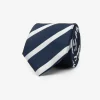 Cravatta jacquard regimental blu