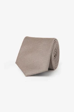 Cravatta microfantasia beige