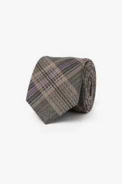 Cravatta stampa Principe di Galles viola