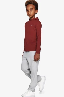 Felpa jersey con cappuccio e ricamo bordeaux Kids