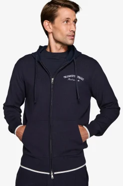 Felpa logata full zip DNJ blu