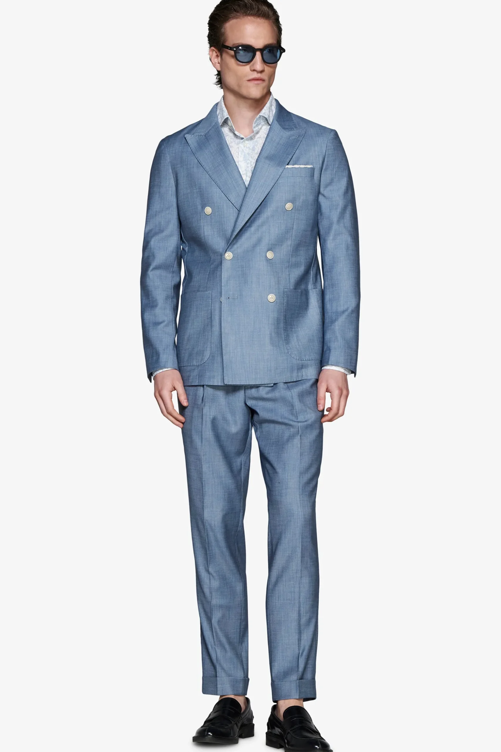 Giacca doppiopetto effetto denim avion