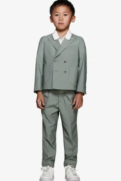 Giacca doppiopetto saia salvia Kids