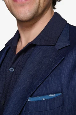 Giacca effetto denim blu scuro