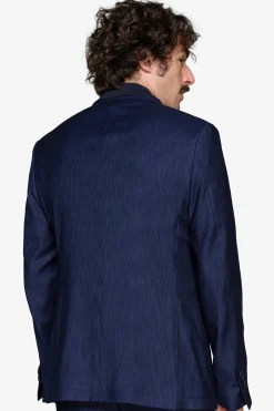Giacca effetto denim blu scuro