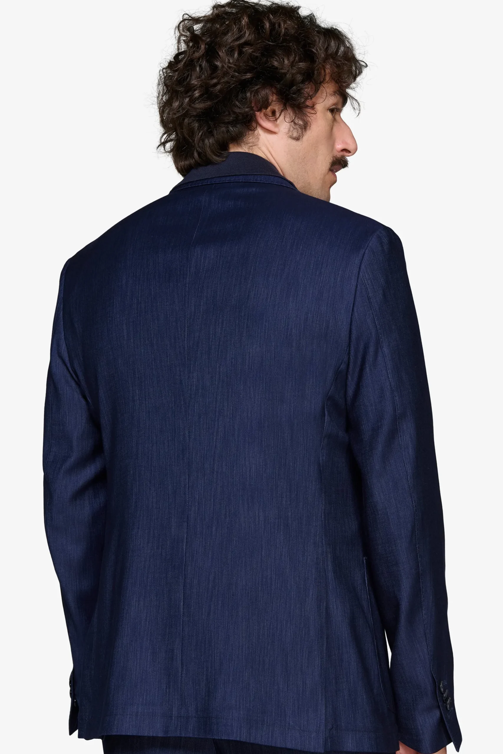 Giacca effetto denim blu scuro