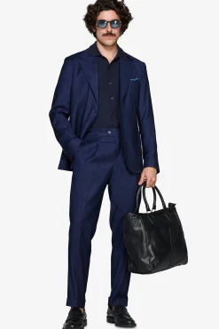 Giacca effetto denim blu scuro