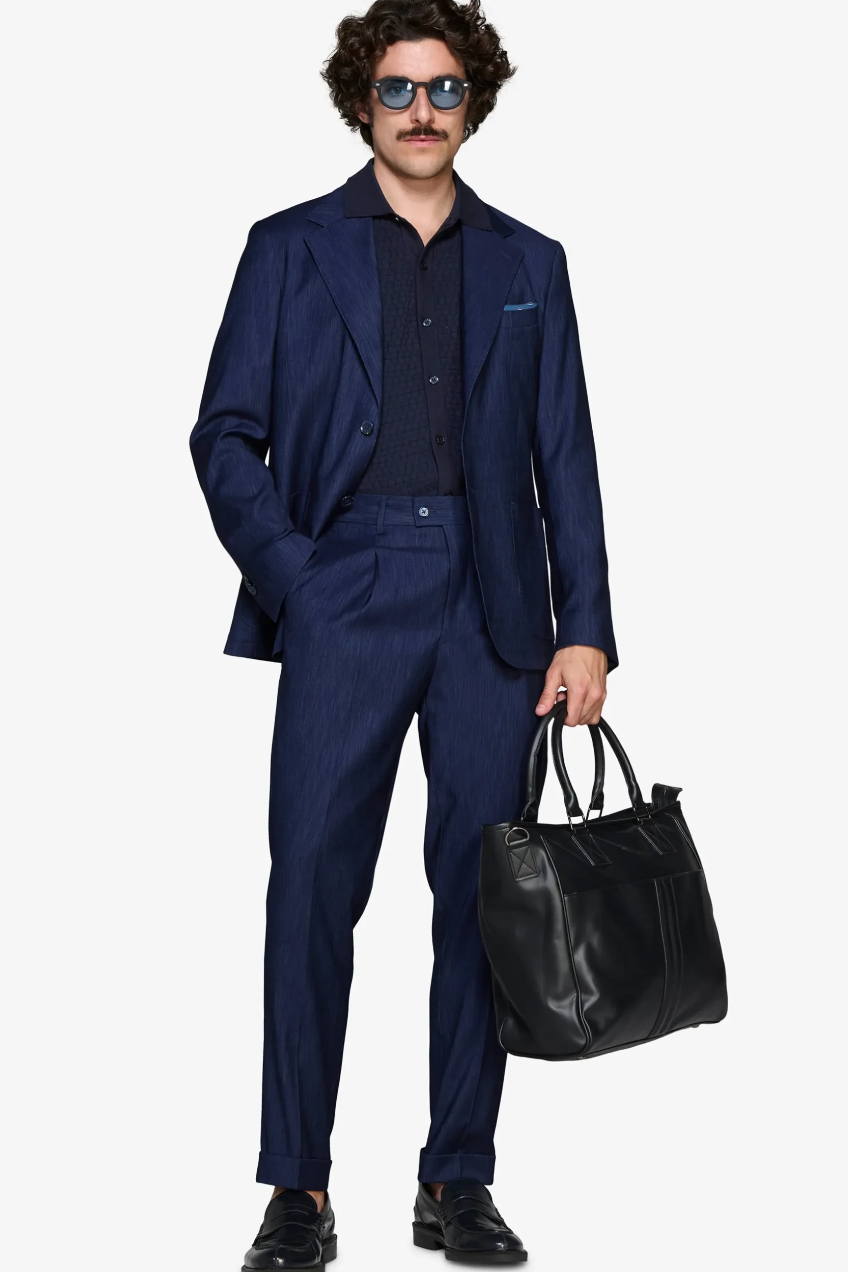 Giacca effetto denim blu scuro