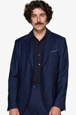 Giacca effetto denim blu scuro