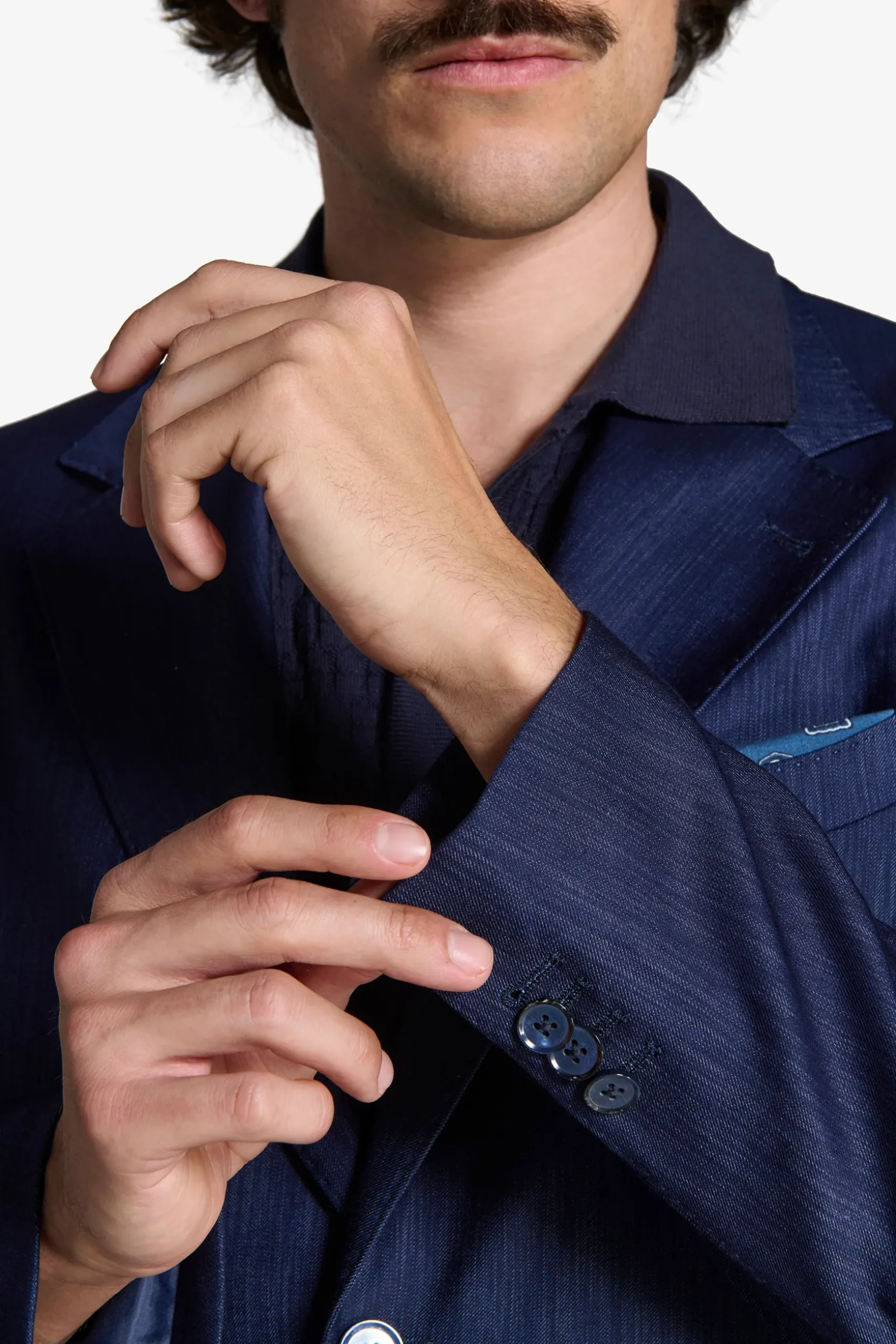 Giacca effetto denim blu scuro