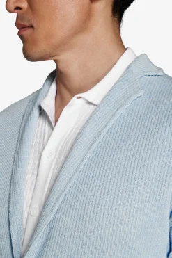 Giacca in maglia costa inglese celeste