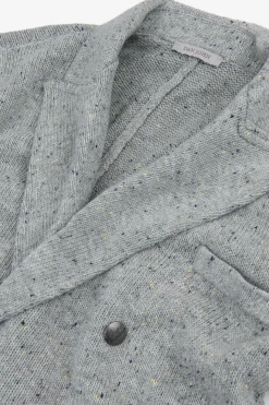 Giacca in maglia doppiopetto grigio chiaro