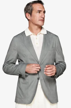 Giacca jersey Herringbone verde