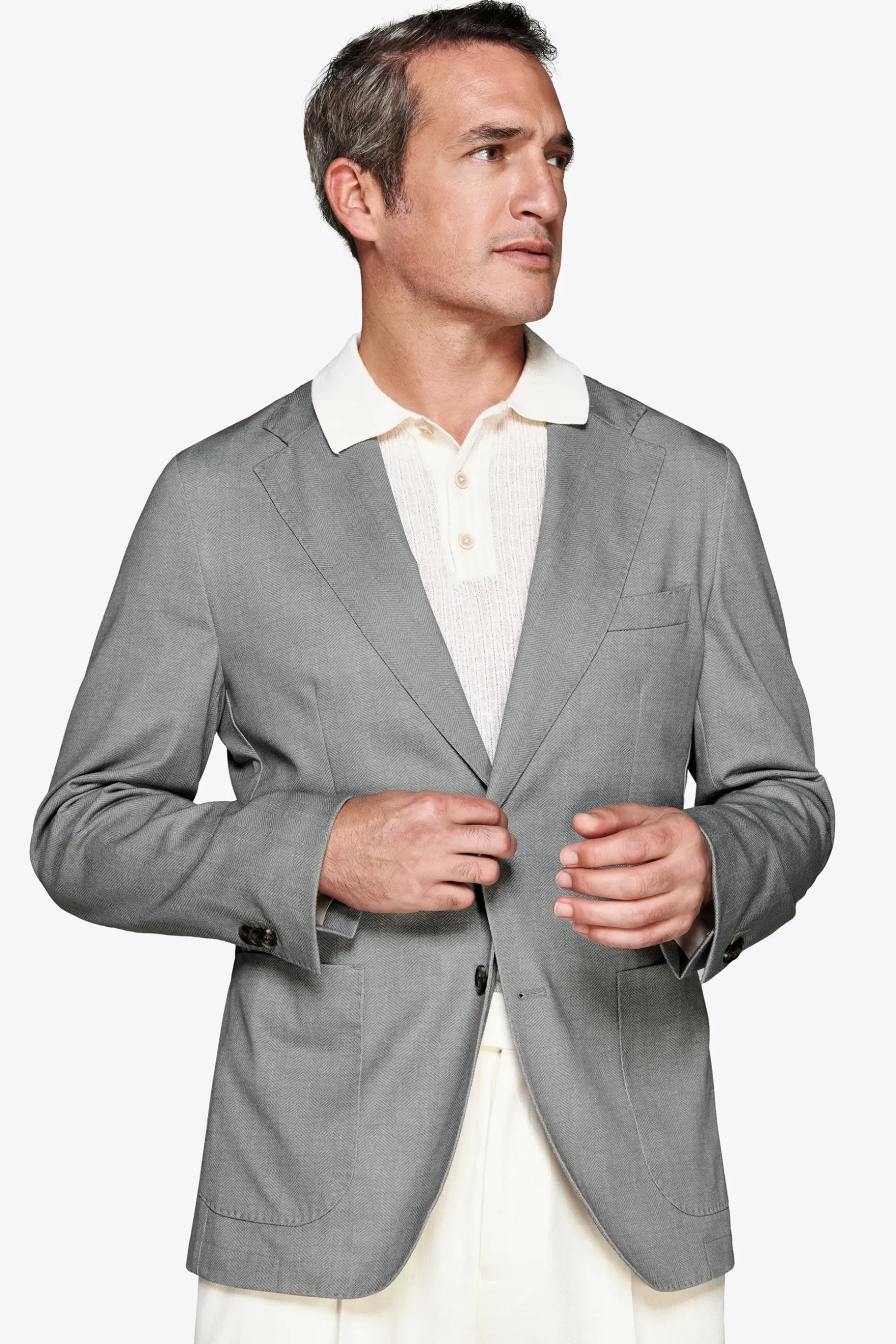 Giacca jersey Herringbone verde