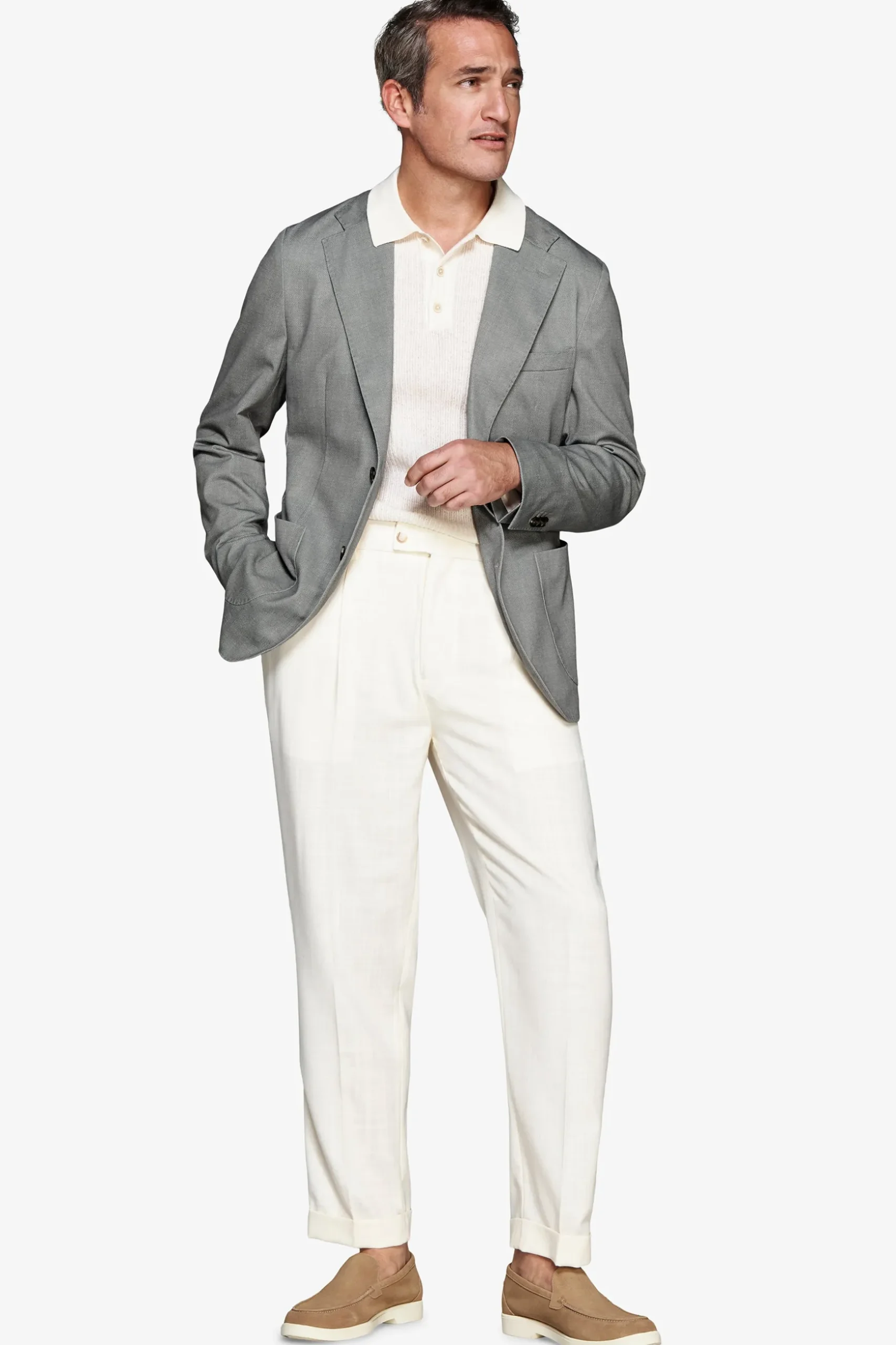Giacca jersey Herringbone verde