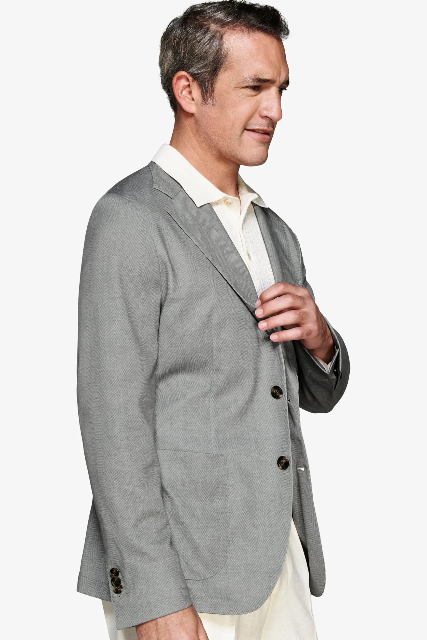 Giacca jersey Herringbone verde